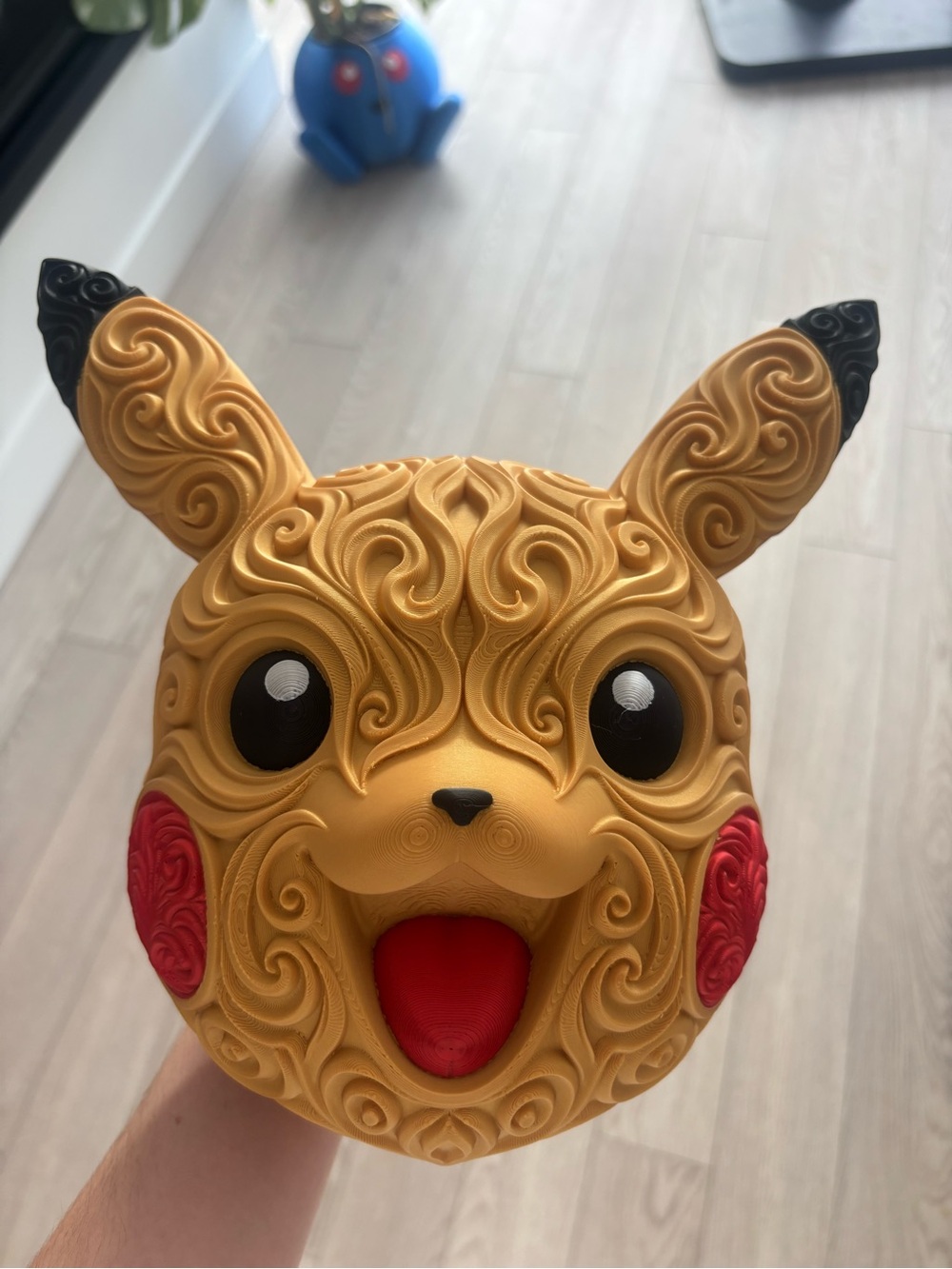 Pikachu Decorative Sculpted Head - Yellow with Red Cheeks